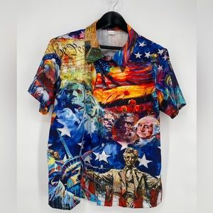 Unbranded Patriotic USA We The‎ People Button Down size L